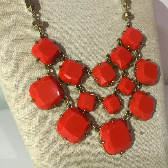 Stella & Dot Statement Necklace - Orange - Picture 2 of 2